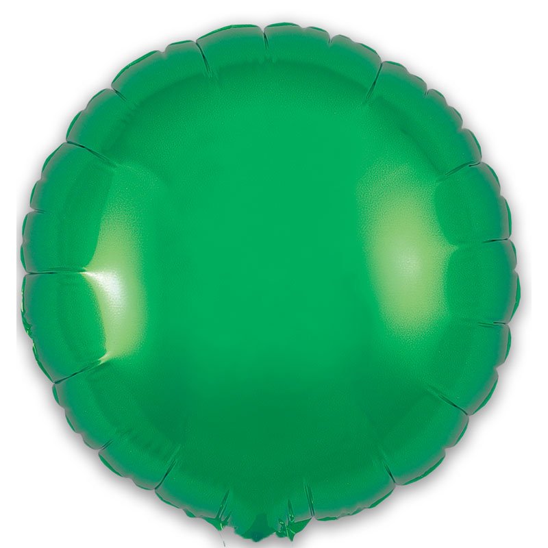 9in GREEN ROUND FOIL BALLOON 5S
