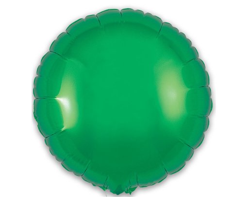 9in GREEN ROUND FOIL BALLOON 5S