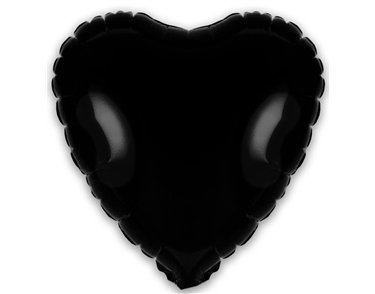 9in BLACK HEART FOIL BALLOON 5S