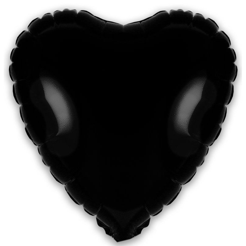 9in BLACK HEART FOIL BALLOON 5S