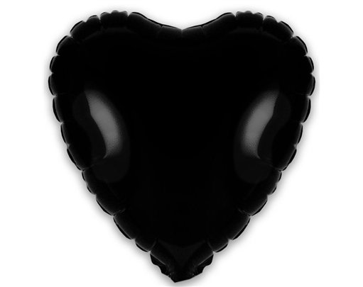 9in BLACK HEART FOIL BALLOON 5S