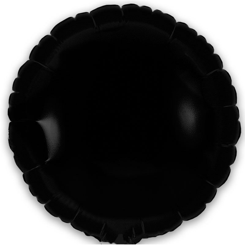 9in BLACK ROUND FOIL BALLOON 5S