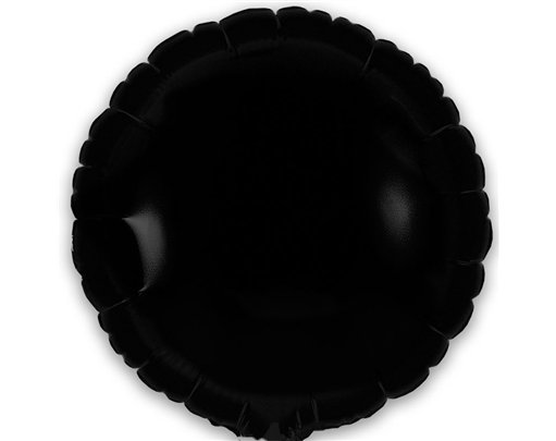 9in BLACK ROUND FOIL BALLOON 5S