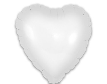 9in MATTE WHITE HEART FOIL BALLOON 5S