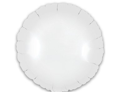 9in MATTE WHITE ROUND FOIL BALLOON 5S