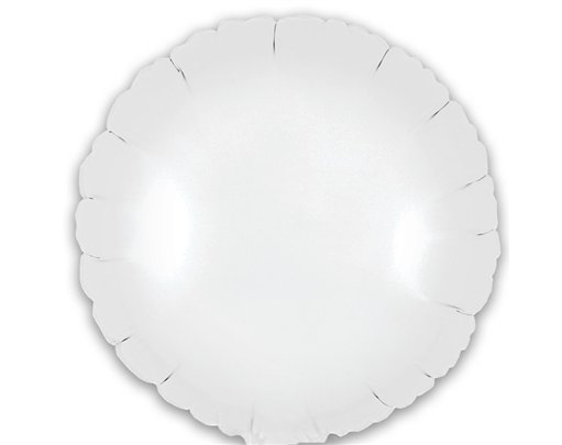9in MATTE WHITE ROUND FOIL BALLOON 5S
