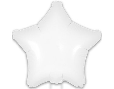 9in MATTE WHITE STAR FOIL BALLOON 5S