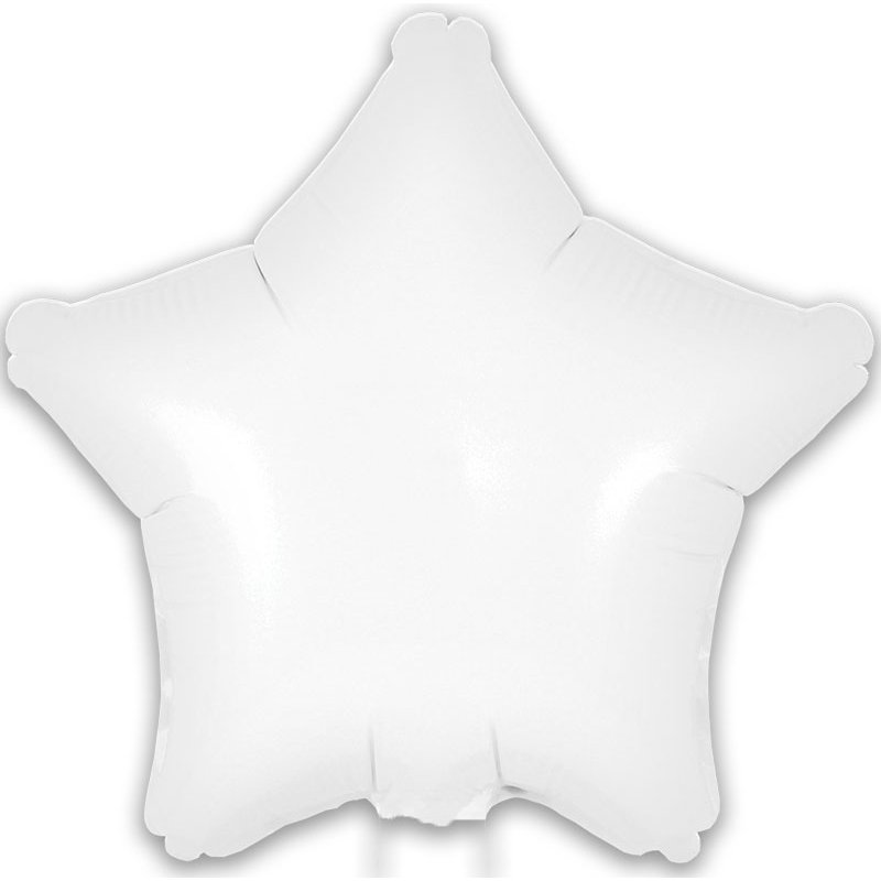 9in MATTE WHITE STAR FOIL BALLOON 5S