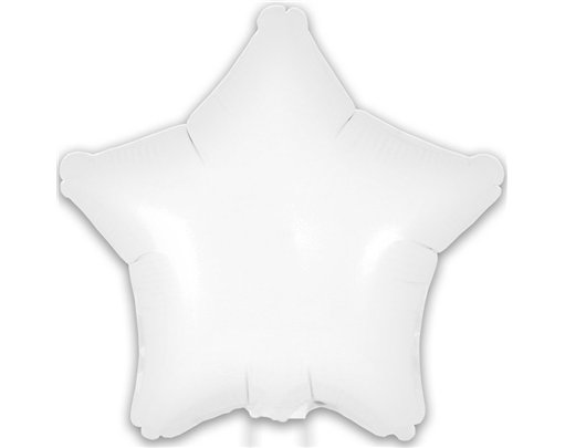 9in MATTE WHITE STAR FOIL BALLOON 5S