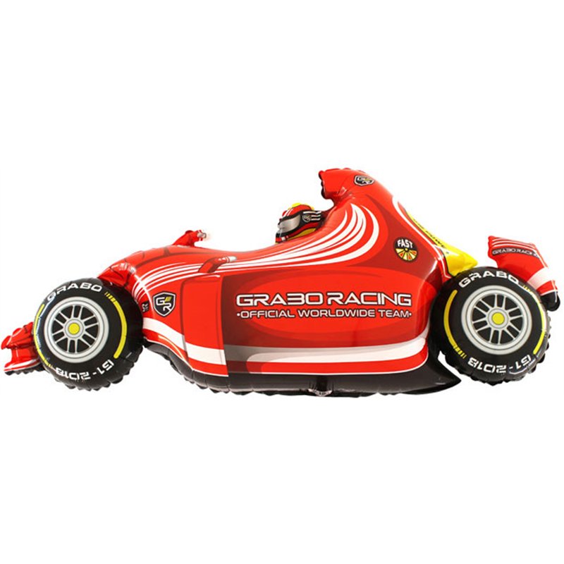 49in RED RACING CAR JUMBO FOIL BALLOON (POLYBAGGED)