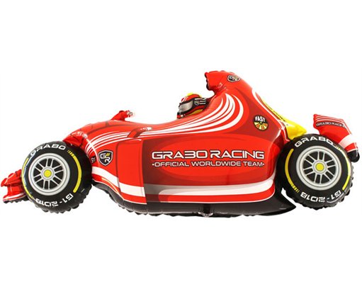 49in RED RACING CAR JUMBO FOIL BALLOON (POLYBAGGED)