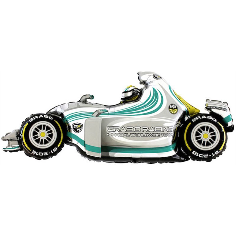 49in GREY RACING CAR JUMBO FOIL BALLOON (POLYBAGGED)
