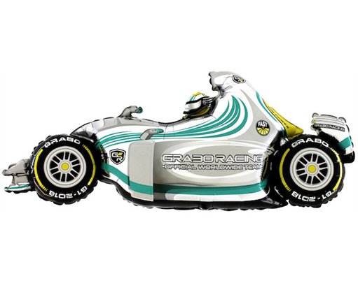 49in GREY RACING CAR JUMBO FOIL BALLOON (POLYBAGGED)