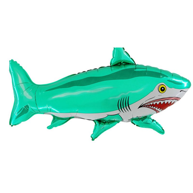 30in GREEN SHARK SHAPED FOIL BALLOON