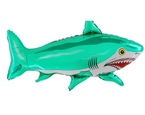 30in GREEN SHARK SHAPED FOIL BALLOON