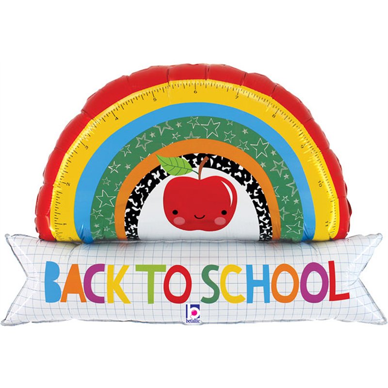 35in BACK TO SCHOOL RAINBOW BANNER FOIL BALLOON