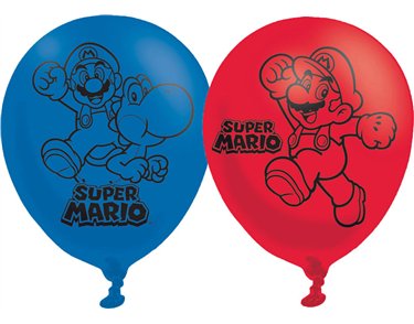 (6) 27.5CM MARIO BROS BALLOONS