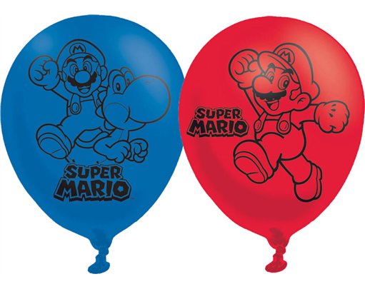 (6) 27.5CM MARIO BROS BALLOONS
