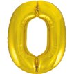 34in CLASSIC GOLD NUMBER 0 FOIL BALLOON
