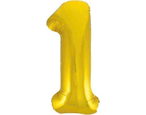 34in CLASSIC GOLD NUMBER 1 FOIL BALLOON