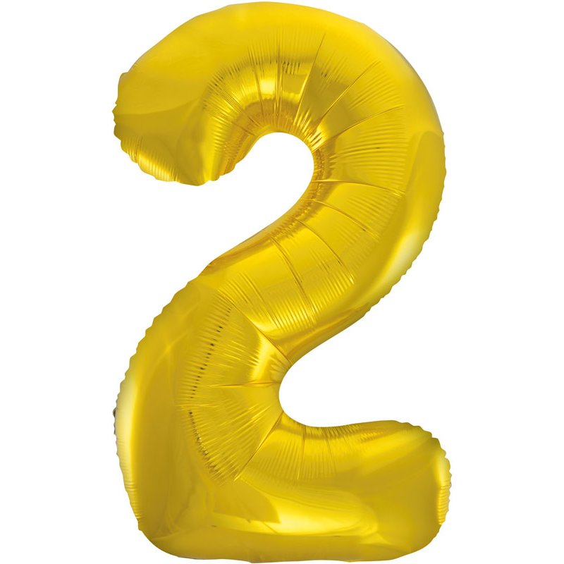 34in CLASSIC GOLD NUMBER 2 FOIL BALLOON