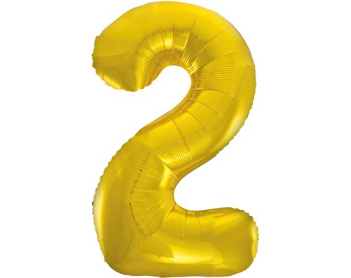 34in CLASSIC GOLD NUMBER 2 FOIL BALLOON