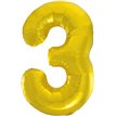 34in CLASSIC GOLD NUMBER 3 FOIL BALLOON