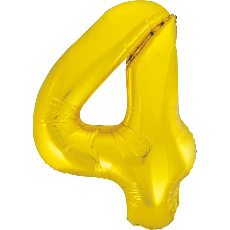 34in CLASSIC GOLD NUMBER 4 FOIL BALLOON