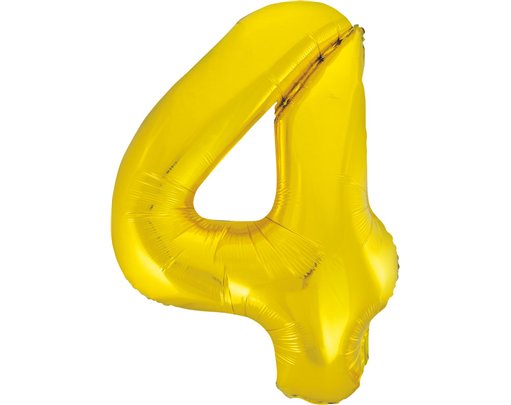 34in CLASSIC GOLD NUMBER 4 FOIL BALLOON