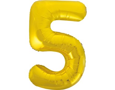 34in CLASSIC GOLD NUMBER 5 FOIL BALLOON