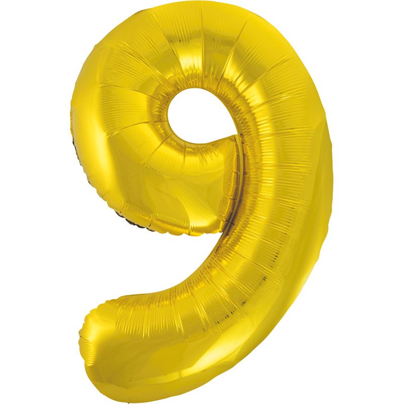 34in CLASSIC GOLD NUMBER 9 FOIL BALLOON