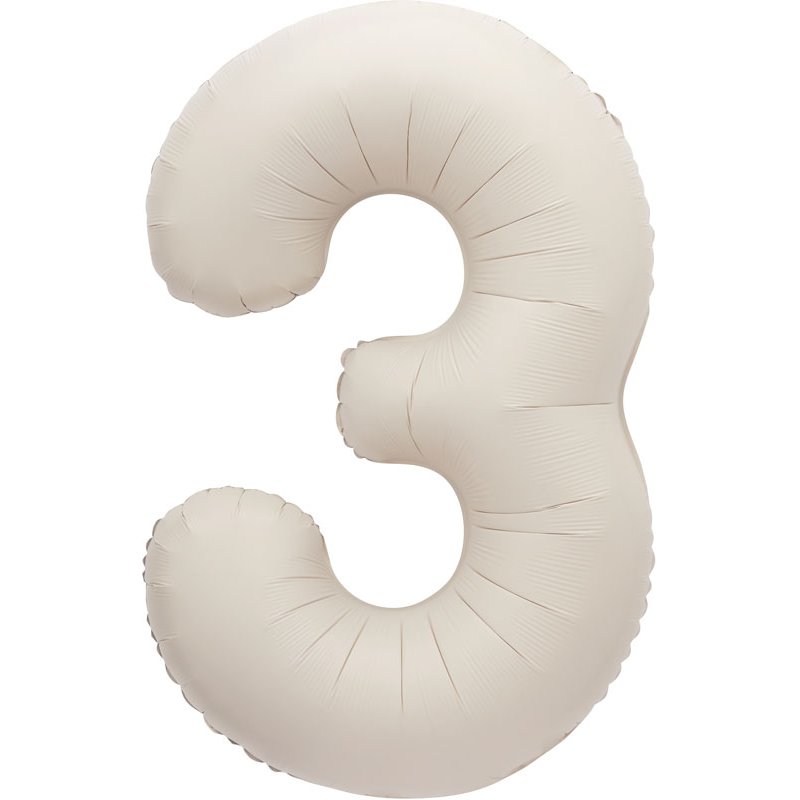 34in MATTE NUDE NUMBER 3 FOIL BALLOON