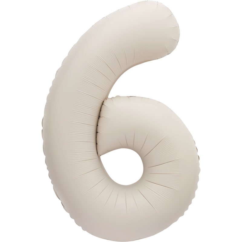 34in MATTE NUDE NUMBER 6 FOIL BALLOON