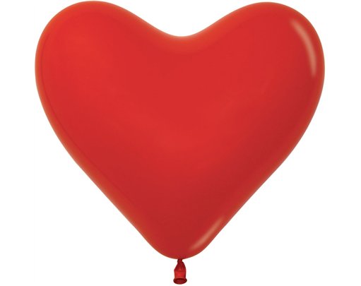 50PK 12in HEART SHAPE FASHION RED SEMPERTEX (20001352)