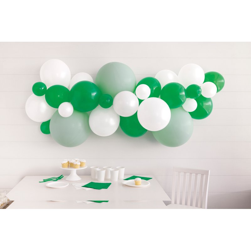 WHTE/IOVRY/GREEN MATT BALLOON ARCH KIT