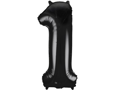 34in BLACK NUMBER 1 JUMBO FOIL BALLOON