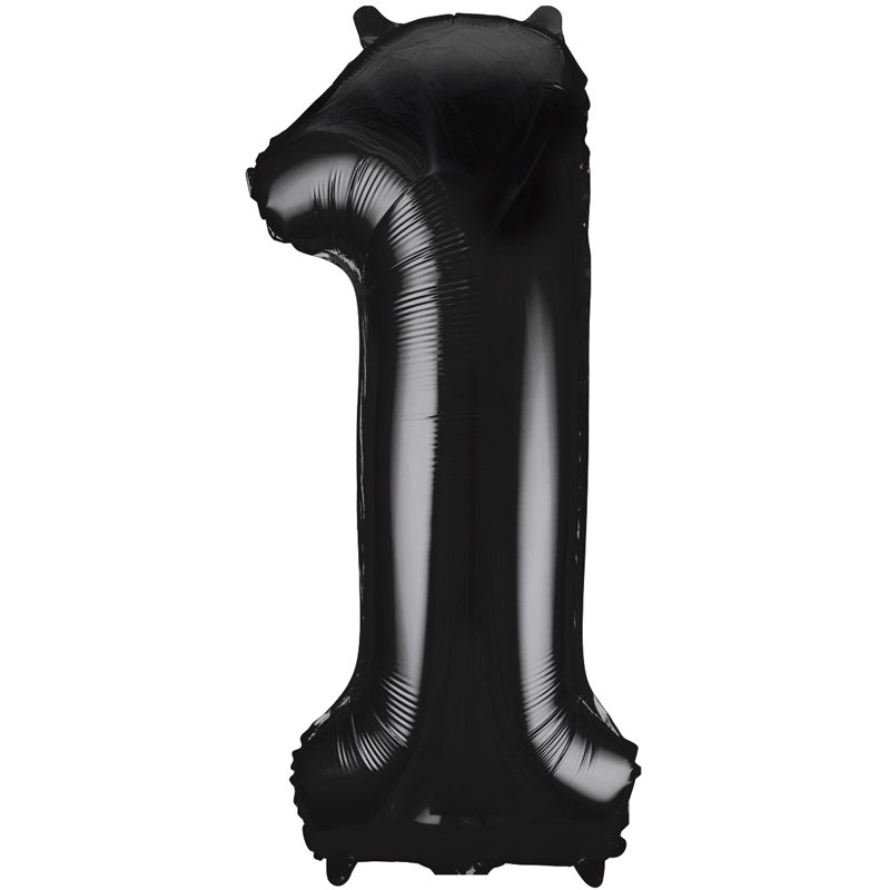 34in BLACK NUMBER 1 JUMBO FOIL BALLOON