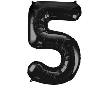 34in BLACK NUMBER 5 JUMBO FOIL BALLOON