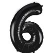 34in BLACK NUMBER 6 JUMBO FOIL BALLOON