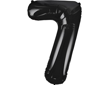 34in BLACK NUMBER 7 JUMBO FOIL BALLOON
