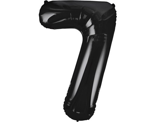 34in BLACK NUMBER 7 JUMBO FOIL BALLOON