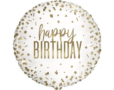 18in GOLD BIRTHDAY CONFETTI  FOIL BALLOON