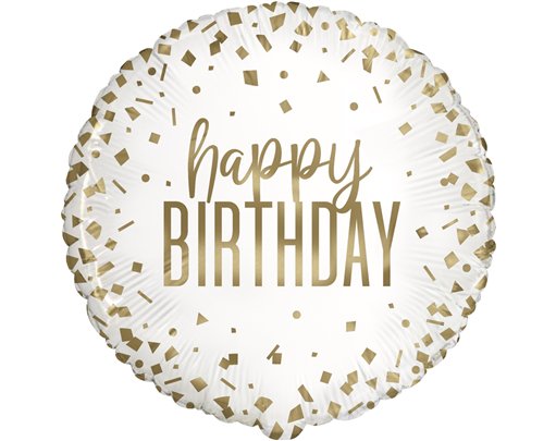 18in GOLD BIRTHDAY CONFETTI  FOIL BALLOON