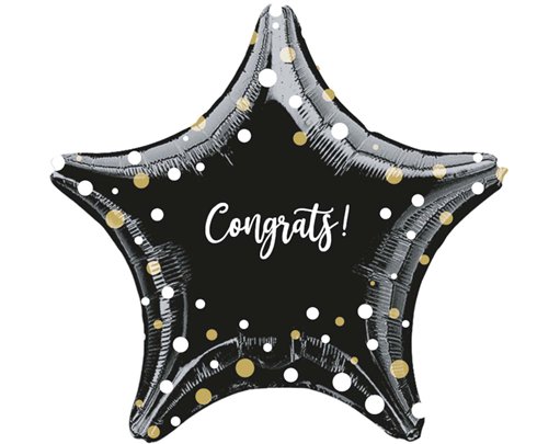 18in CONGRATS CELEBRATION STAR FOIL BALLOON