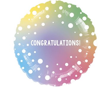 18in CONGRATULATIONS ROUND FOIL BALLOON