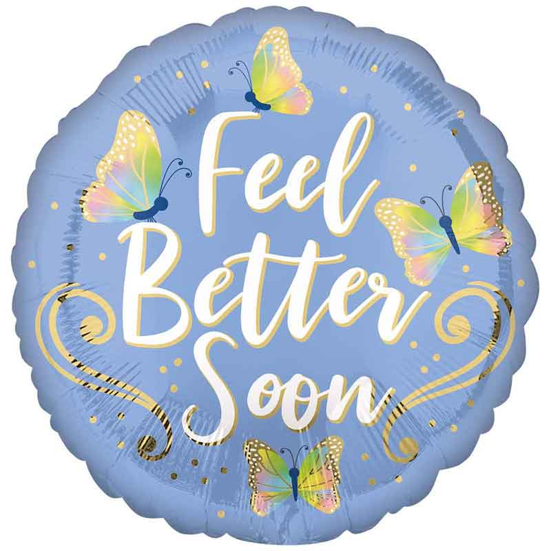 18in FEEL BETTER BUTTERFLIES FOIL BALLOON