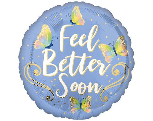18in FEEL BETTER BUTTERFLIES FOIL BALLOON