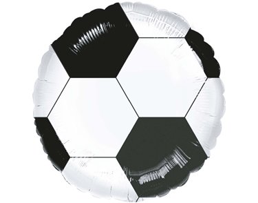 18in BLACK & WHITE FOOTBALL FOIL BALLOON
