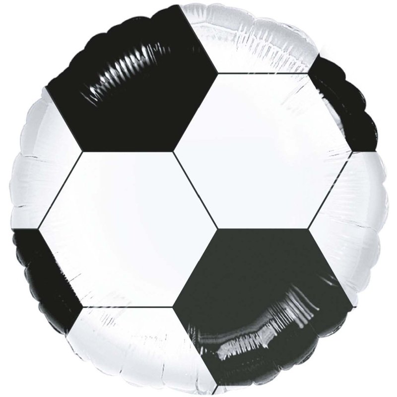 18in BLACK & WHITE FOOTBALL FOIL BALLOON