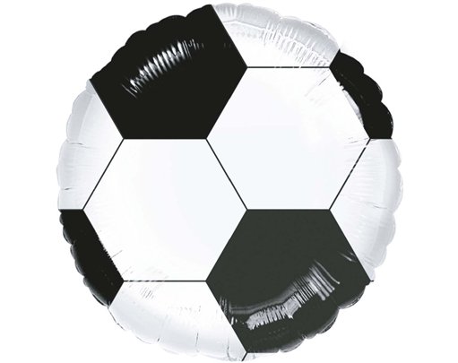 18in BLACK & WHITE FOOTBALL FOIL BALLOON